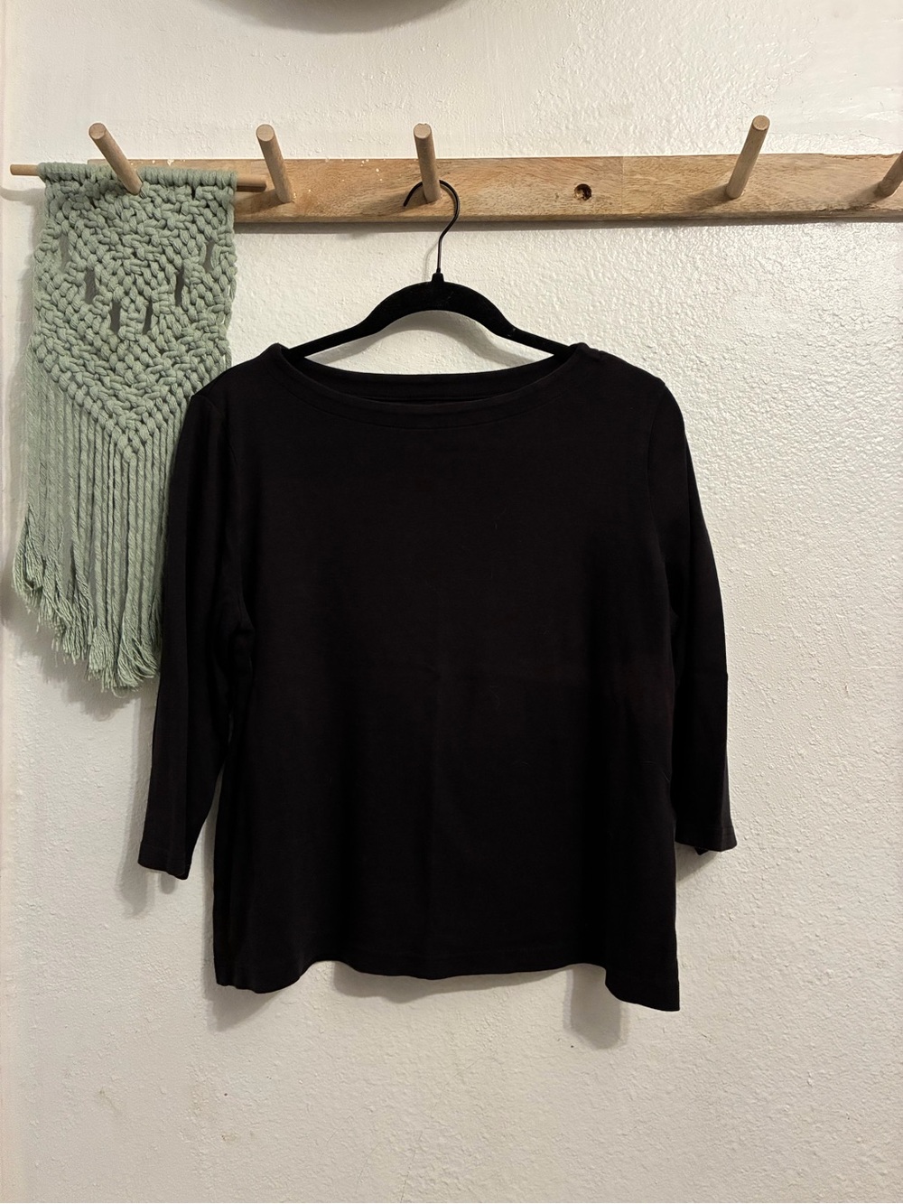 croft & barrow Black Long Sleeve Crewneck Top